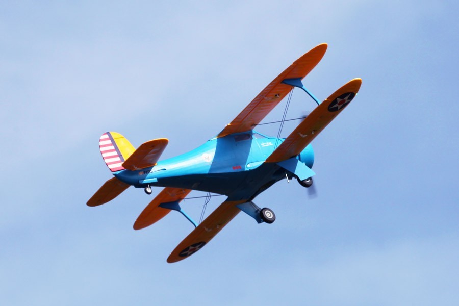 Airplanes, FMS 1100MM STAGGERWING-BLUE PNP